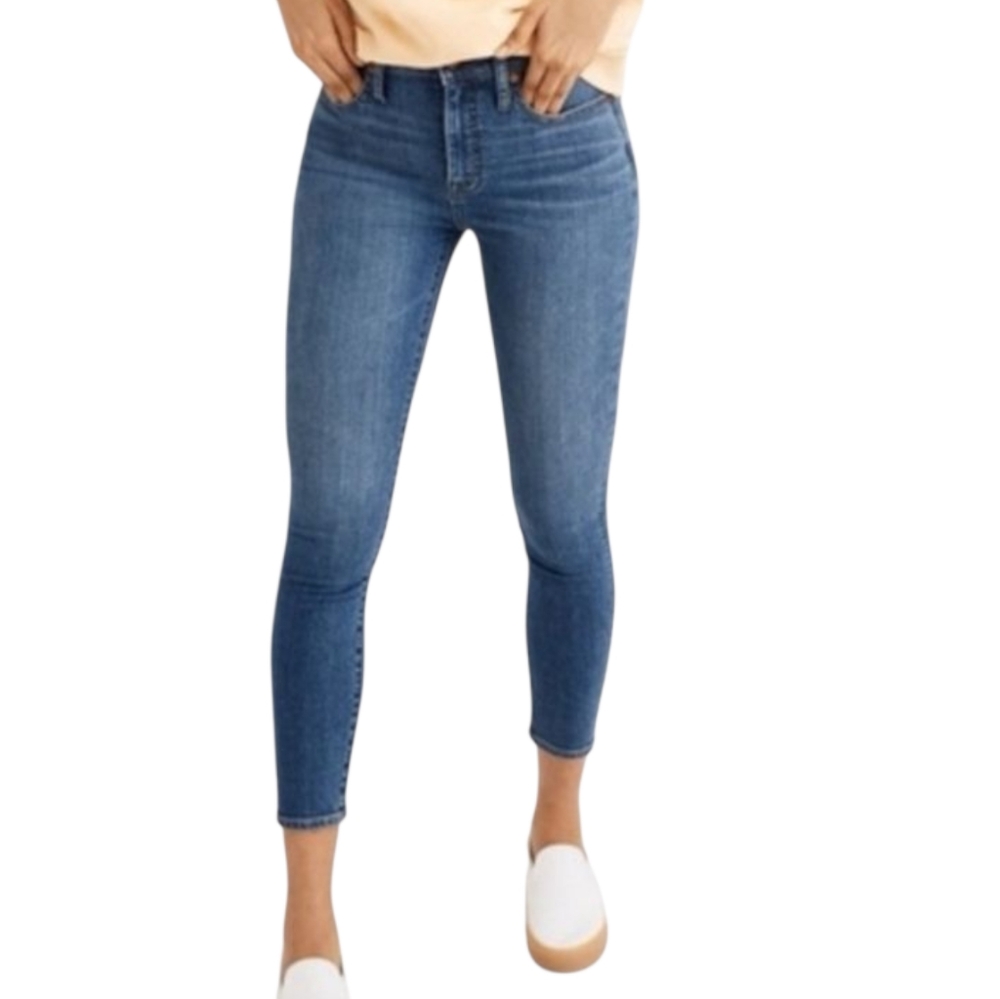 Madewell‎ Curvy High Rise Skinny Crop Jeans Women’s 27 Blue Stretch Denim MC507 - Picture 2 of 15